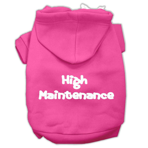 High Maintenance Screen Print Pet Hoodies Bright Pink Size XXL (18)