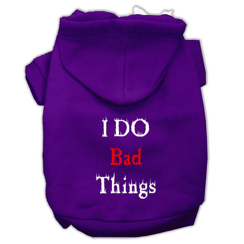 I Do Bad Things Screen Print Pet Hoodies Purple Size L (14)