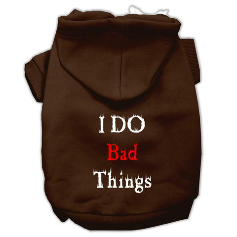 I Do Bad Things Screen Print Pet Hoodies Brown S (10)