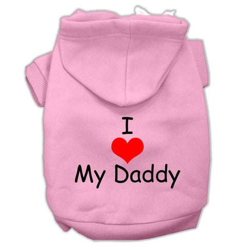 I Love My Daddy Screen Print Pet Hoodies Pink Size XL (16)