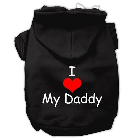 I Love My Daddy Screen Print Pet Hoodies Black Size XS (8)