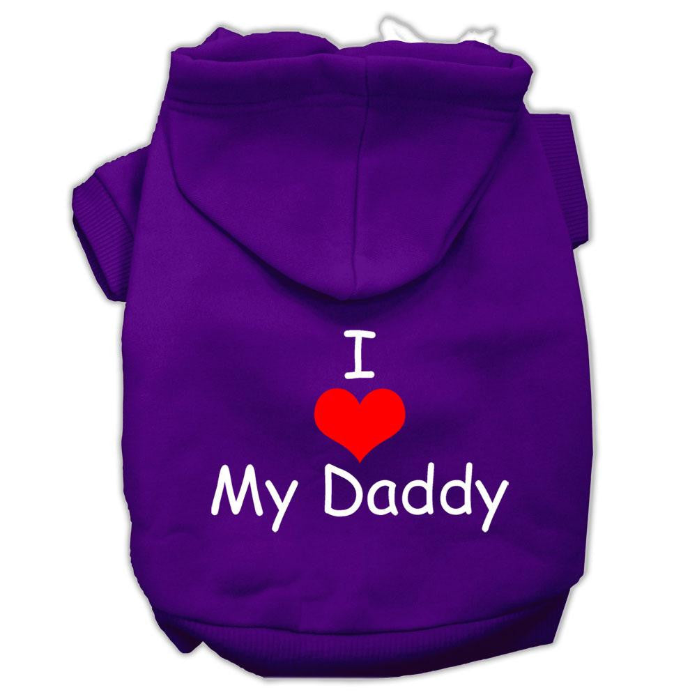 I Love My Daddy Screen Print Pet Hoodies Purple Size XS (8)