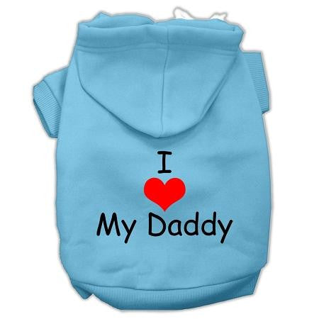 I Love My Daddy Screen Print Pet Hoodies Baby Blue Size XXL (18)