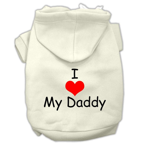 I Love My Daddy Screen Print Pet Hoodies Cream Size XXL (18)