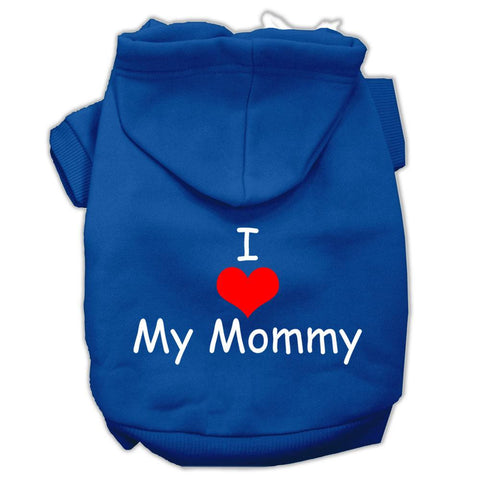 I Love My Mommy Screen Print Pet Hoodies Blue Size XXXL (20)