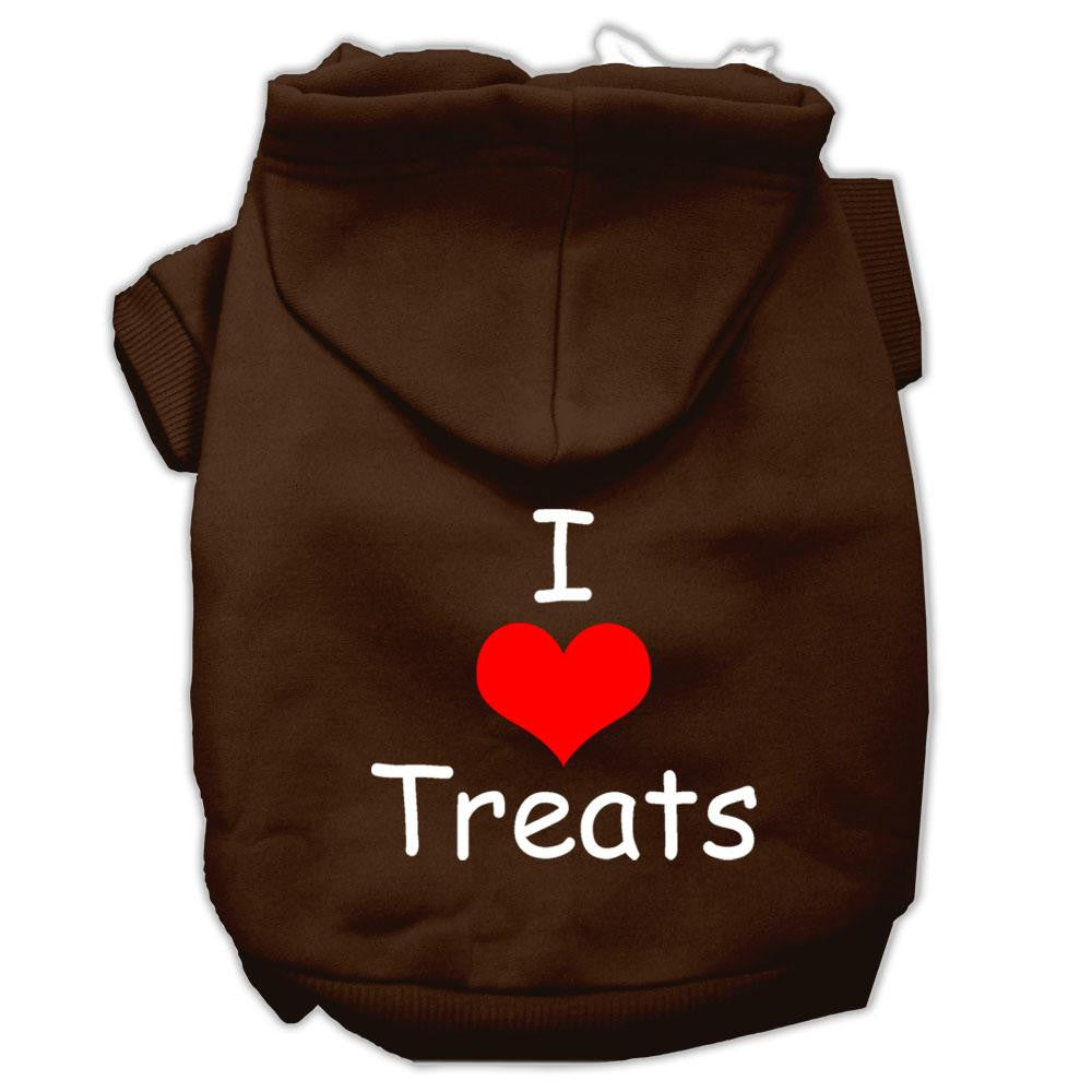 I Love Treats Screen Print Pet Hoodies Brown Size XXL (18)