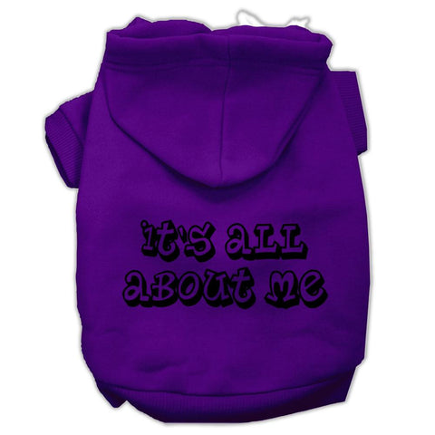 It's All About Me Screen Print Pet Hoodies Purple Size Lg (14)