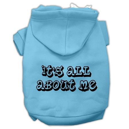 It's All About Me Screen Print Pet Hoodies Baby Blue Size XL (16)