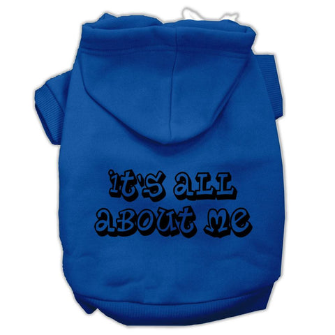 It's All About Me Screen Print Pet Hoodies Blue Size XL (16)