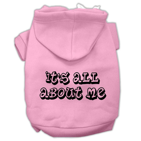 It's All About Me Screen Print Pet Hoodies Light Pink Size XL (16)