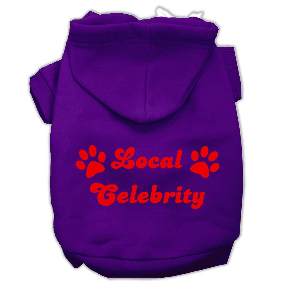 Local Celebrity Screen Print Pet Hoodies Purple Size XL (16)