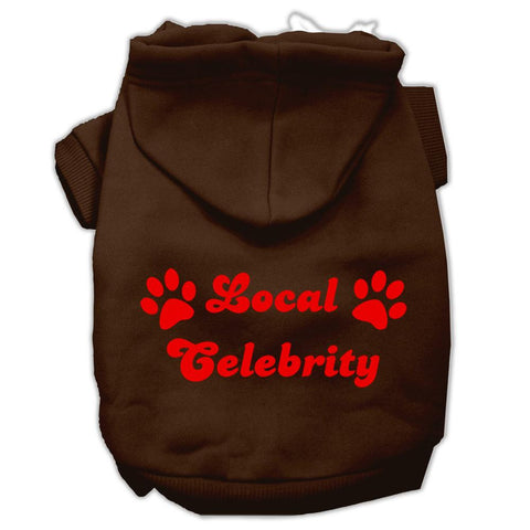 Local Celebrity Screen Print Pet Hoodies Brown Size XS (8)