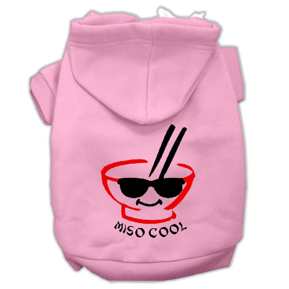 Miso Cool Screen Print Pet Hoodies Pink Size XL (16)