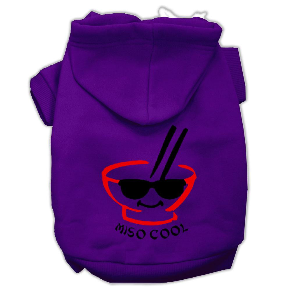 Miso Cool Screen Print Pet Hoodies Purple Size XS (8)