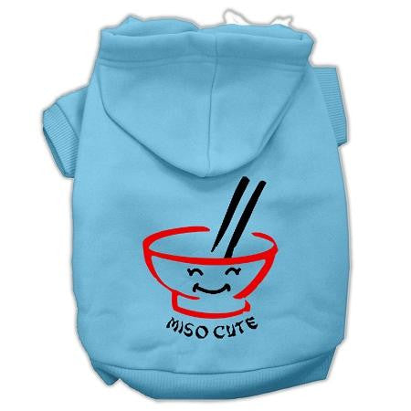 Miso Cute Screen Print Pet Hoodies Baby Blue Size Med (12)