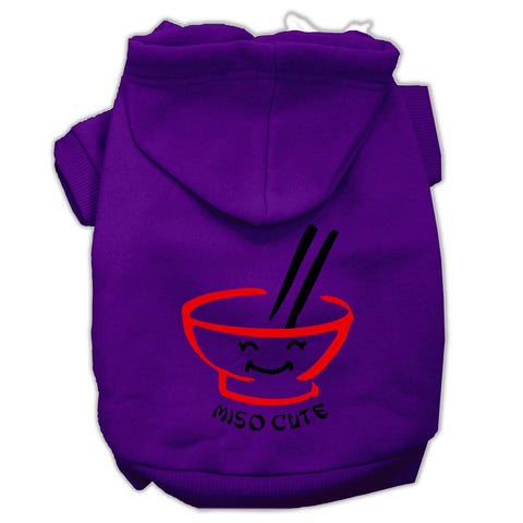 Miso Cute Screen Print Pet Hoodies Purple Size XL (16)