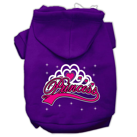 I'm a Princess Screen Print Pet Hoodies Purple Size Sm (10)