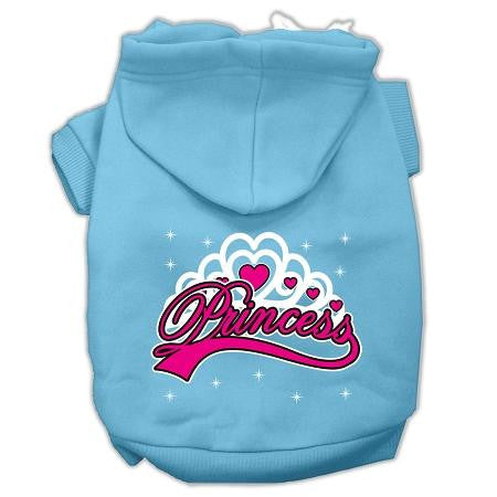 I'm a Princess Screen Print Pet Hoodies Baby Blue Size XL (16)