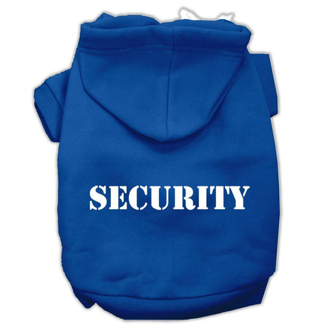 Security Screen Print Pet Hoodies Blue Size XS (8)