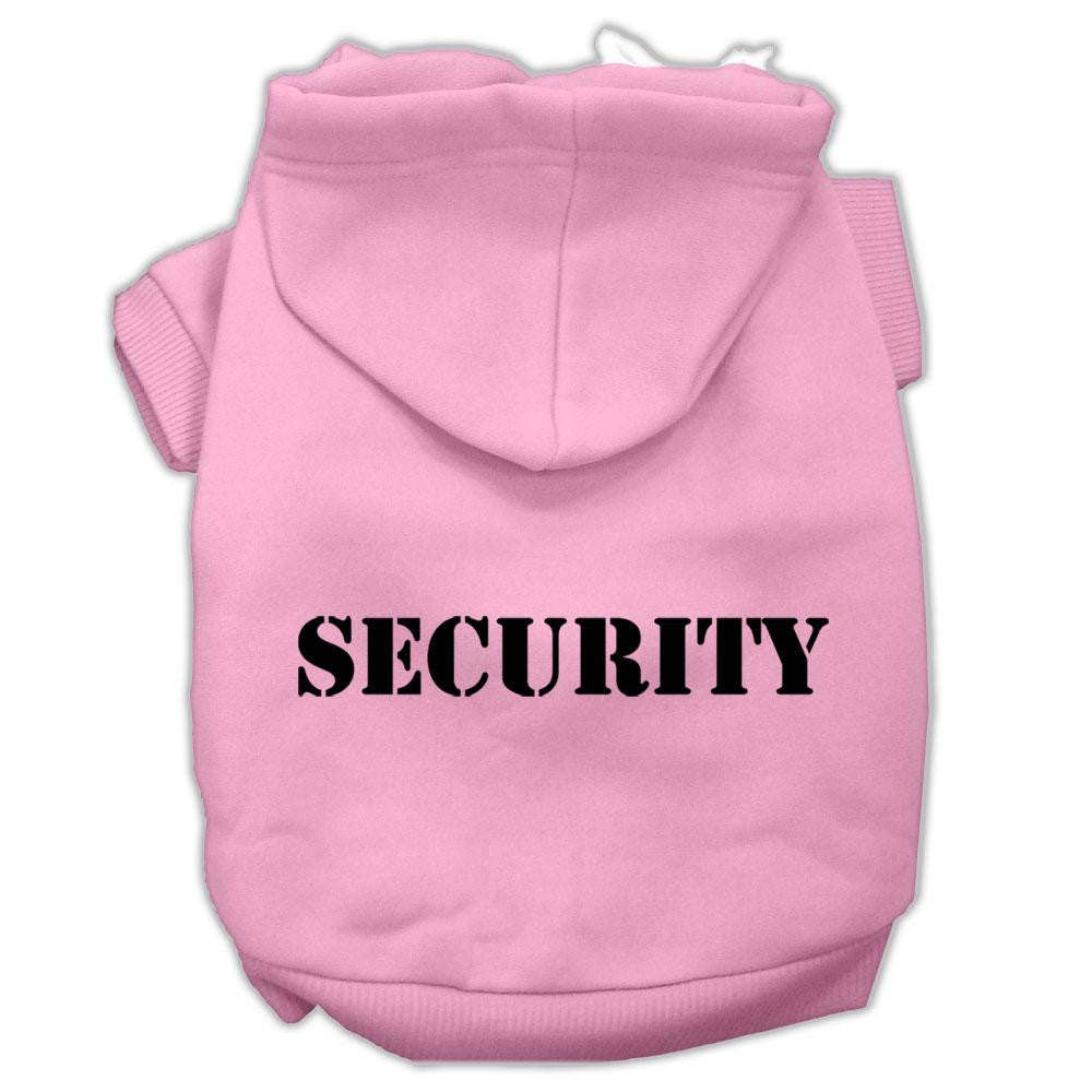 Security Screen Print Pet Hoodies Light Pink Size w- Black Size text XXL (18)