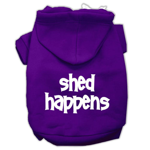 Shed Happens Screen Print Pet Hoodies Purple Size XL (16)