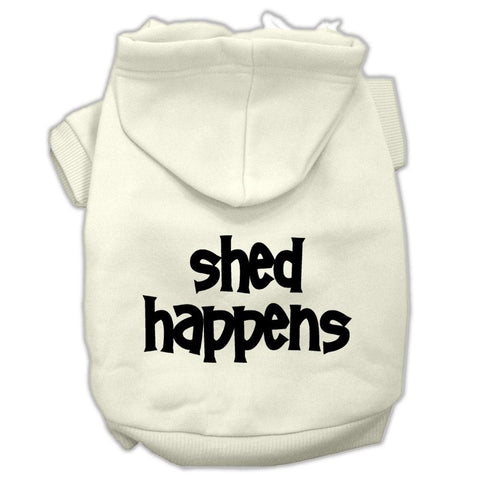 Shed Happens Screen Print Pet Hoodies Cream Size XS (8)