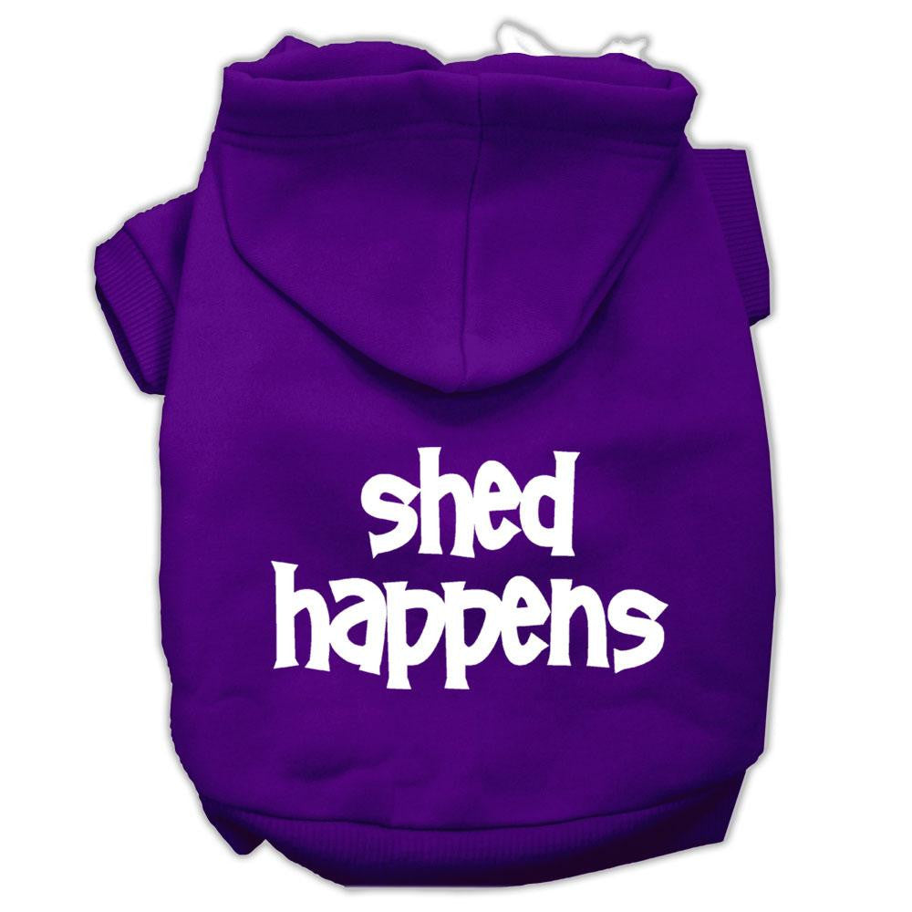 Shed Happens Screen Print Pet Hoodies Purple Size XS (8)