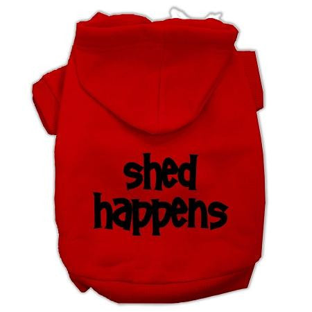 Shed Happens Screen Print Pet Hoodies Red Size XS (8)