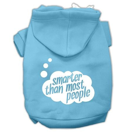 Smarter then Most People Screen Printed Dog Pet Hoodies Baby Blue Size Med (12)