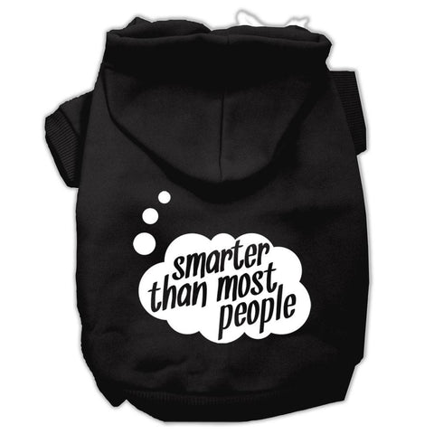 Smarter then Most People Screen Printed Dog Pet Hoodies Black Size Med (12)