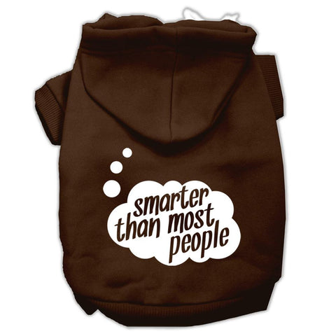 Smarter then Most People Screen Printed Dog Pet Hoodies Brown Size Sm (10)