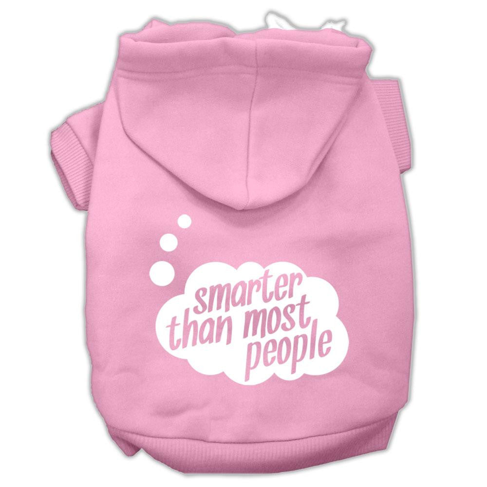 Smarter then Most People Screen Printed Dog Pet Hoodies Light Pink Size XL (16)