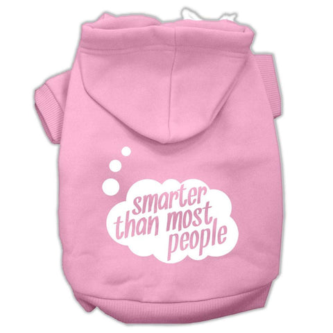 Smarter then Most People Screen Printed Dog Pet Hoodies Light Pink Size XXL (18)