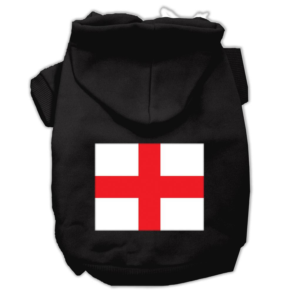 St. George's Cross (English Flag) Screen Print Pet Hoodies Black Size Lg (14)