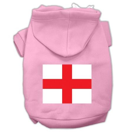 St. George's Cross (English Flag) Screen Print Pet Hoodies Light Pink Size XXL (18)