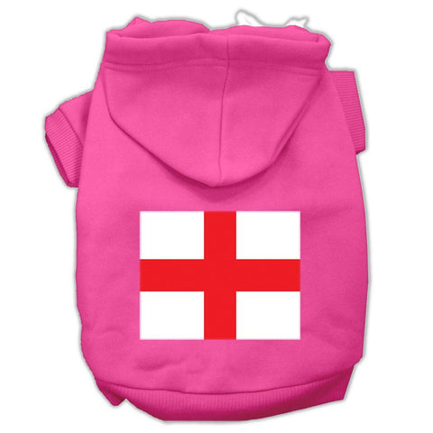 St. George's Cross (English Flag) Screen Print Pet Hoodies Bright Pink Size XXXL (20)