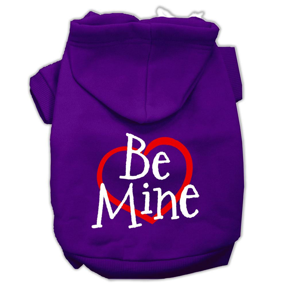 Be Mine Screen Print Pet Hoodies Purple Size Lg (14)