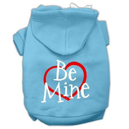 Be Mine Screen Print Pet Hoodies Baby Blue Size XL (16)