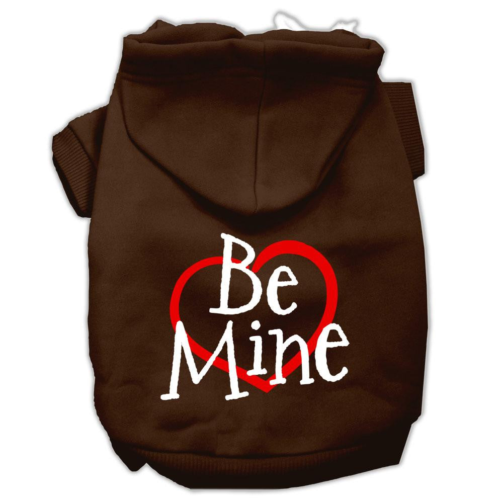 Be Mine Screen Print Pet Hoodies Brown Size XS (8)