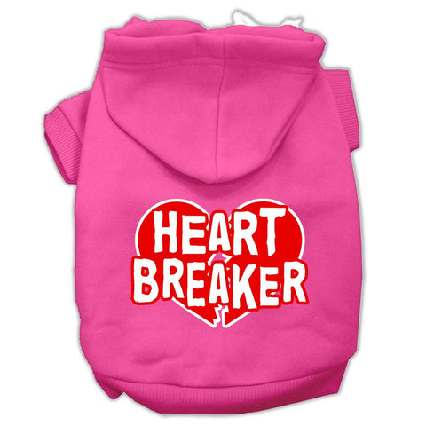 Heart Breaker Screen Print Pet Hoodies Bright Pink Size XXL (18)