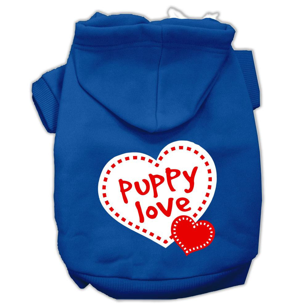 Puppy Love Screen Print Pet Hoodies Blue Size XL (16)