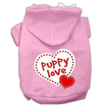 Puppy Love Screen Print Pet Hoodies Light Pink Size XXXL (20)