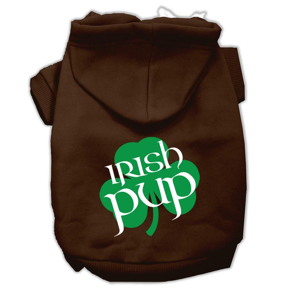 Irish Pup Screen Print Pet Hoodies Brown Size Lg (14)