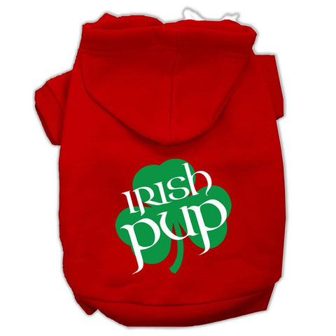 Irish Pup Screen Print Pet Hoodies Red Size Lg (14)