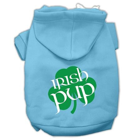 Irish Pup Screen Print Pet Hoodies Baby Blue Size Med (12)