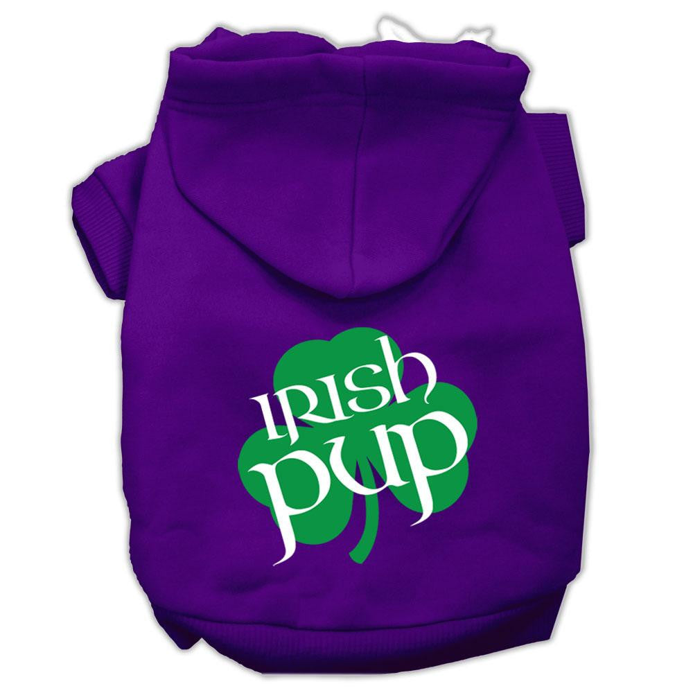 Irish Pup Screen Print Pet Hoodies Purple Size XS (8)