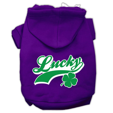 Lucky Swoosh Screen Print Pet Hoodies Purple Size XS (8)