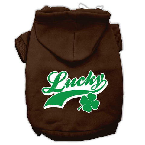 Lucky Swoosh Screen Print Pet Hoodies Brown Size XXXL (20)