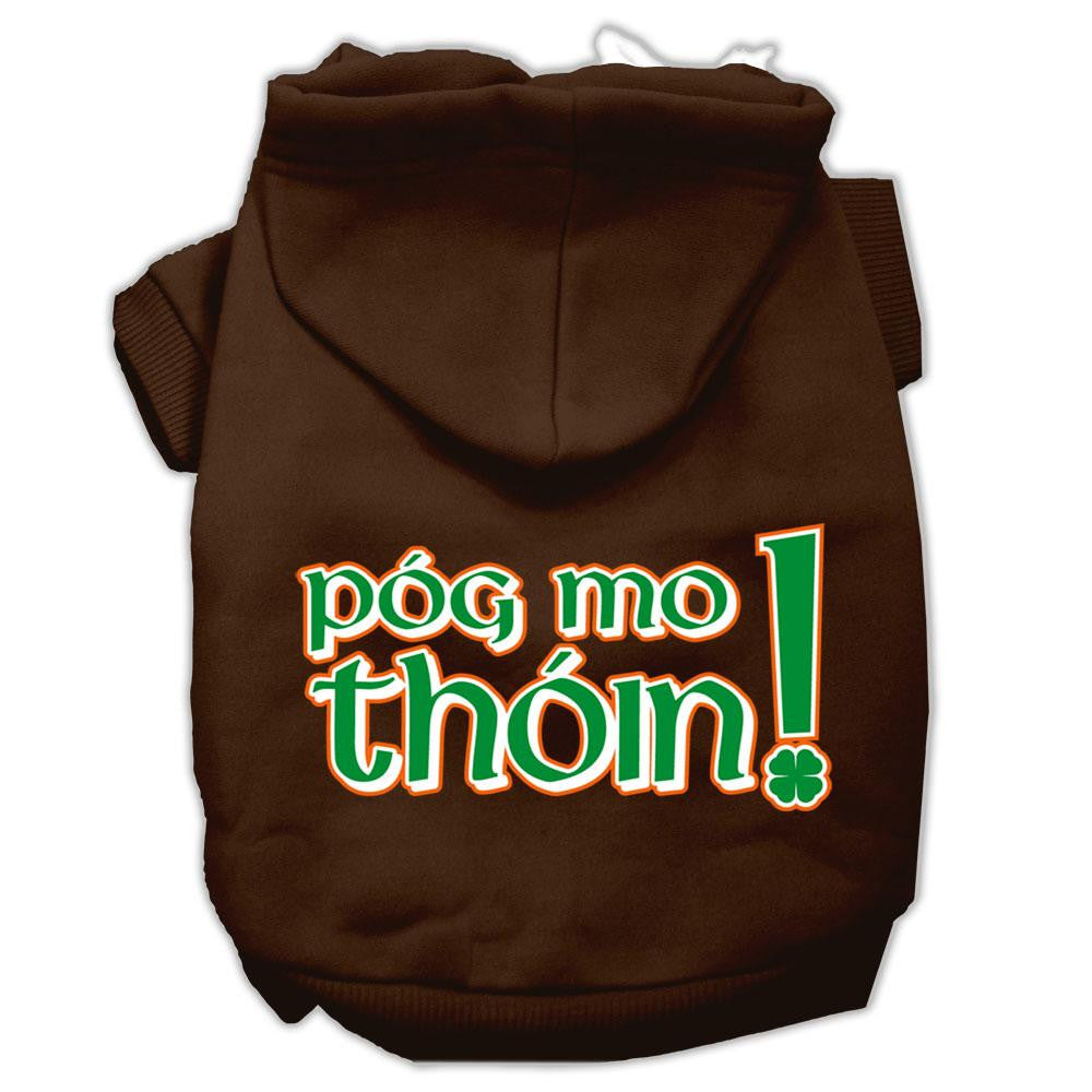 Pog Mo Thoin Screen Print Pet Hoodies Brown Size Lg (14)