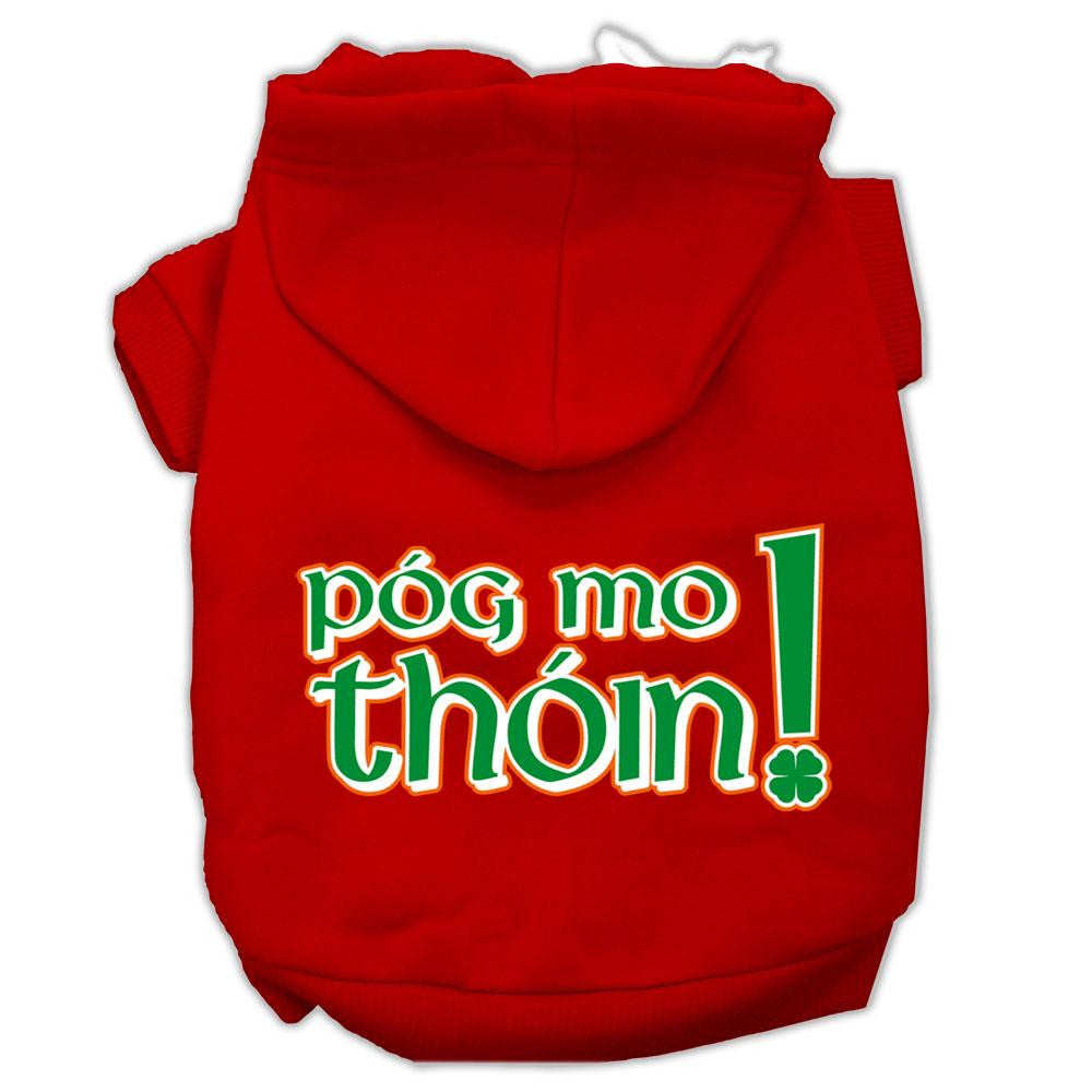 Pog Mo Thoin Screen Print Pet Hoodies Red Size XS (8)